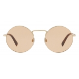 Valentino - Round Frame Metal Sunglasses - Gold - Valentino Eyewear