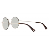 Valentino - Round Frame Metal Sunglasses - Silver - Valentino Eyewear