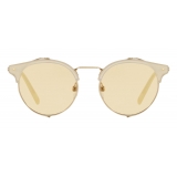 Valentino - Occhiale da Sole Pantos in Metallo e Acetato - Oro - Valentino Eyewear
