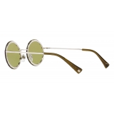 Valentino - Occhiale da Sole Tondo in Metallo con Cristalli - Verde Chiaro - Valentino Eyewear