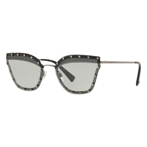 Valentino - Crystal Studded Cat-Eye Sunglasses - Black - Valentino Eyewear - Avvenice