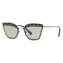 Valentino - Crystal Studded Cat-Eye Metal Sunglasses - Black - Valentino Eyewear