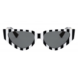 Valentino - Acetate Cat-Eye Sunglasses with VLOGO - White Black - Valentino Eyewear