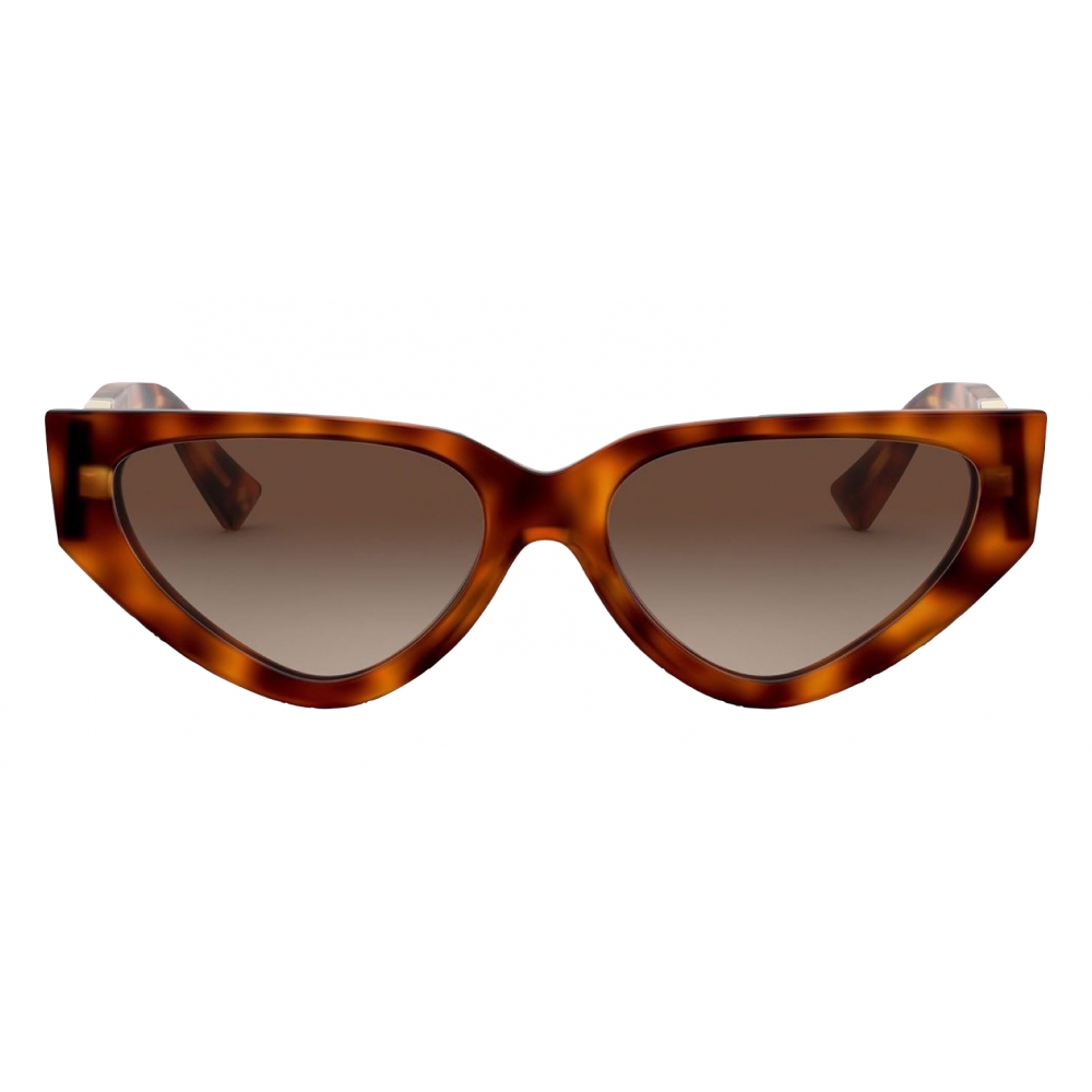 Valentino - Acetate Cat-Eye Sunglasses with VLOGO - Brown - Valentino ...