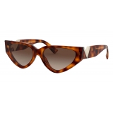 Valentino - Occhiale da Sole Cat-Eye in Acetato con VLOGO - Marrone - Valentino Eyewear