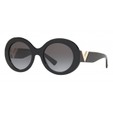 Valentino - Occhiale da Sole Vintage in Acetato - Nero - Valentino Eyewear