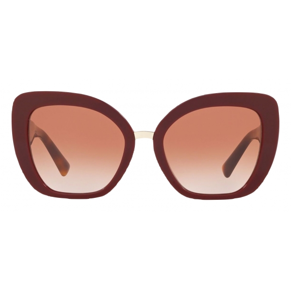 Valentino - Occhiale da Sole Oversize Cat Eye in Acetato - Marrone - Valentino Eyewear