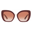 Valentino - Oversizwe Cat-Eye Acetate Sunglasses - Brown - Valentino Eyewear