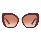 Valentino - Occhiale da Sole Oversize Cat Eye in Acetato - Marrone - Valentino Eyewear