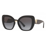 Valentino - Oversizwe Cat-Eye Acetate Sunglasses - Black - Valentino Eyewear