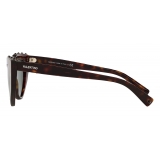 Valentino - Cat-Eye Acetate Sunglasses with Studs - Brown - Valentino Eyewear