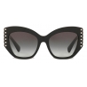 Valentino - Occhiale da Sole in Acetato con Stud in Cristallo - Nero - Valentino Eyewear