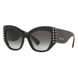 Valentino - Acetate Sunglasses with Crystal Studs - Black - Valentino Eyewear