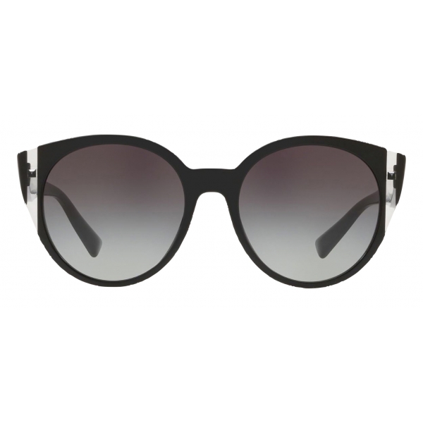 Valentino - Occhiale da Sole Ovale in Acetato - Nero - Valentino Eyewear