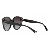 Valentino - Occhiale da Sole Ovale in Acetato - Nero - Valentino Eyewear