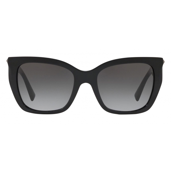 Valentino - Occhiale da Sole Squadrato in Acetato con Stud - Nero - Valentino Eyewear