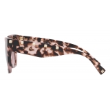 Valentino - Occhiale da Sole Squadrato in Acetato con Stud - Rosa Chiaro - Valentino Eyewear