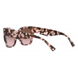 Valentino - Square Acetate Sunglasses with Studs - Light Rose - Valentino Eyewear
