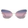 Valentino - Occhiale da Sole Butterfly Rimless in Metallo - Rosa - Valentino Eyewear