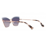 Valentino - Cat-Eye Metal Sunglasses - Platinum - Valentino Eyewear