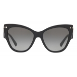 Valentino - Cat-Eye Acetate Sunglasses - Black - Valentino Eyewear