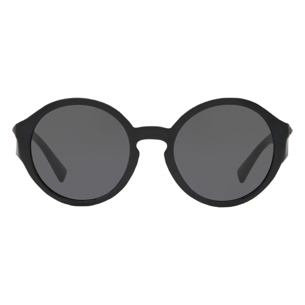 Valentino - Occhiale da Sole Tondo in Acetato con Stud - Nero - Valentino Eyewear