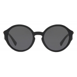 Valentino - Occhiale da Sole Tondo in Acetato con Stud - Nero - Valentino Eyewear