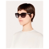 Valentino - Cat-Eye Acetate Sunglasses with Studs - Black - Valentino Eyewear