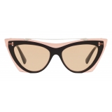 Valentino - Two-Tone Cat-Eye Frame Acetate Sunglasses - Light Rose - Valentino Eyewear