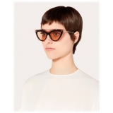 Valentino - Two-Tone Cat-Eye Frame Acetate Sunglasses - Light Rose - Valentino Eyewear