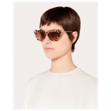 Valentino - Two-Tone Cat-Eye Frame Acetate Sunglasses - Brown - Valentino Eyewear