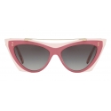 Valentino - Two-Tone Cat-Eye Frame Acetate Sunglasses - Rose - Valentino Eyewear