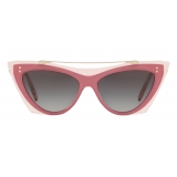 Valentino - Two-Tone Cat-Eye Frame Acetate Sunglasses - Rose - Valentino Eyewear
