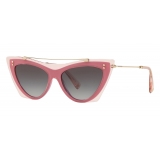Valentino - Two-Tone Cat-Eye Frame Acetate Sunglasses - Rose - Valentino Eyewear