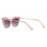 Valentino - Two-Tone Cat-Eye Frame Acetate Sunglasses - Rose - Valentino Eyewear