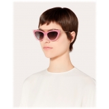 Valentino - Two-Tone Cat-Eye Frame Acetate Sunglasses - Rose - Valentino Eyewear