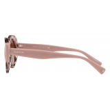 Valentino - Color-Block Oval Frame Acetate Sunglasses - Light Gold - Valentino Eyewear