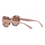 Valentino - Occhiale da Sole Ovale in Acetato - Oro Chiaro - Valentino Eyewear