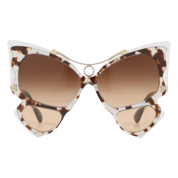 Valentino - Oversized Butterfly Frame Acetate Sunglasses - Brown - Valentino Eyewear