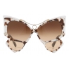 Valentino - Oversized Butterfly Frame Acetate Sunglasses - Brown - Valentino Eyewear