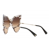 Valentino - Occhiale da Sole Oversize Farfalla in Acetato - Marrone - Valentino Eyewear