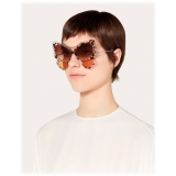 Valentino - Oversized Butterfly Frame Acetate Sunglasses - Brown - Valentino Eyewear