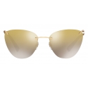 Valentino - Cat-Eye Frameless Metal Sunglasses - Platinum - Valentino Eyewear