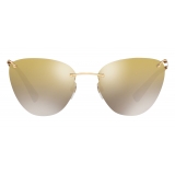 Valentino - Cat-Eye Frameless Metal Sunglasses - Platinum - Valentino Eyewear