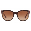 Valentino - Color-Block Square Frame Acetate Sunglasses - Brown - Valentino Eyewear