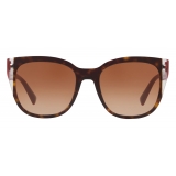 Valentino - Color-Block Square Frame Acetate Sunglasses - Brown - Valentino Eyewear