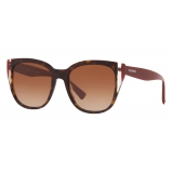 Valentino - Color-Block Square Frame Acetate Sunglasses - Brown - Valentino Eyewear