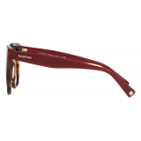 Valentino - Color-Block Square Frame Acetate Sunglasses - Brown - Valentino Eyewear