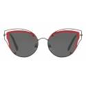 Valentino - Cat-Eye Shadow Frame Metal Sunglasses - Black - Valentino Eyewear