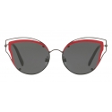 Valentino - Occhiale da Sole Cat-Eye in Metallo - Nero - Valentino Eyewear